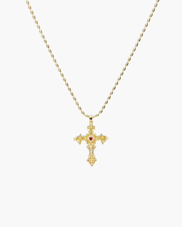 Aphrodite Cross Silver Necklace