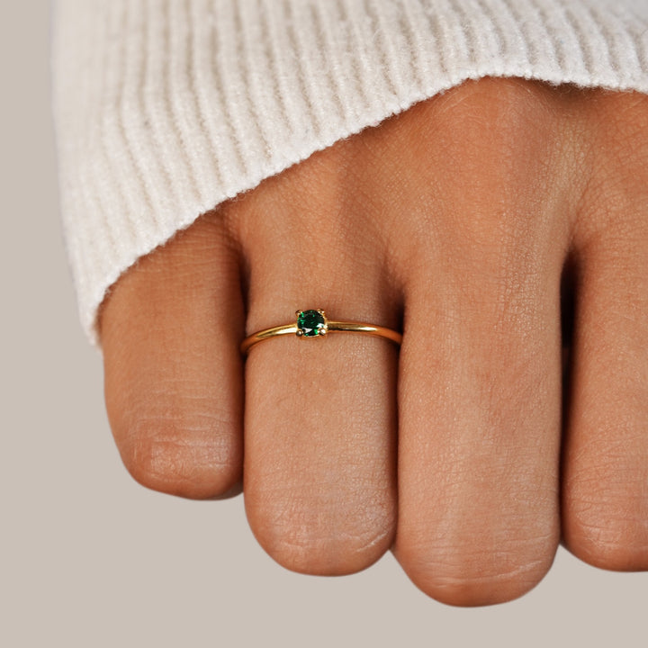 Personalized Gold Ring with Birthstone