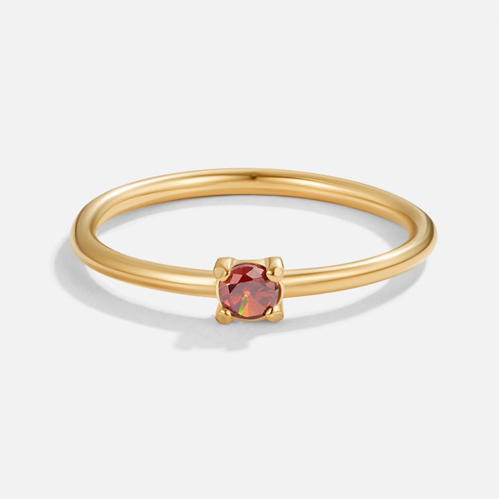 Personalized Gold Ring with Birthstone