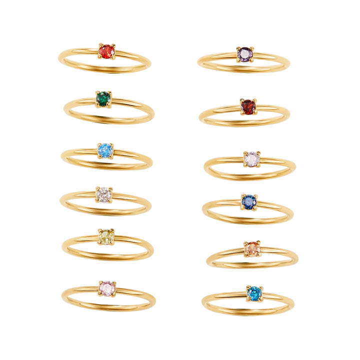 Personalized Gold Ring with Birthstone