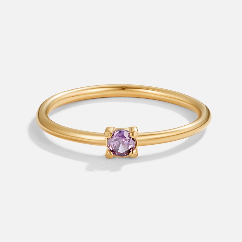 Personalized Gold Ring with Birthstone