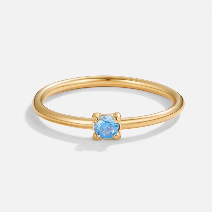 Personalized Gold Ring with Birthstone