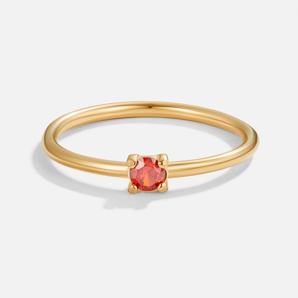 Personalized Gold Ring with Birthstone