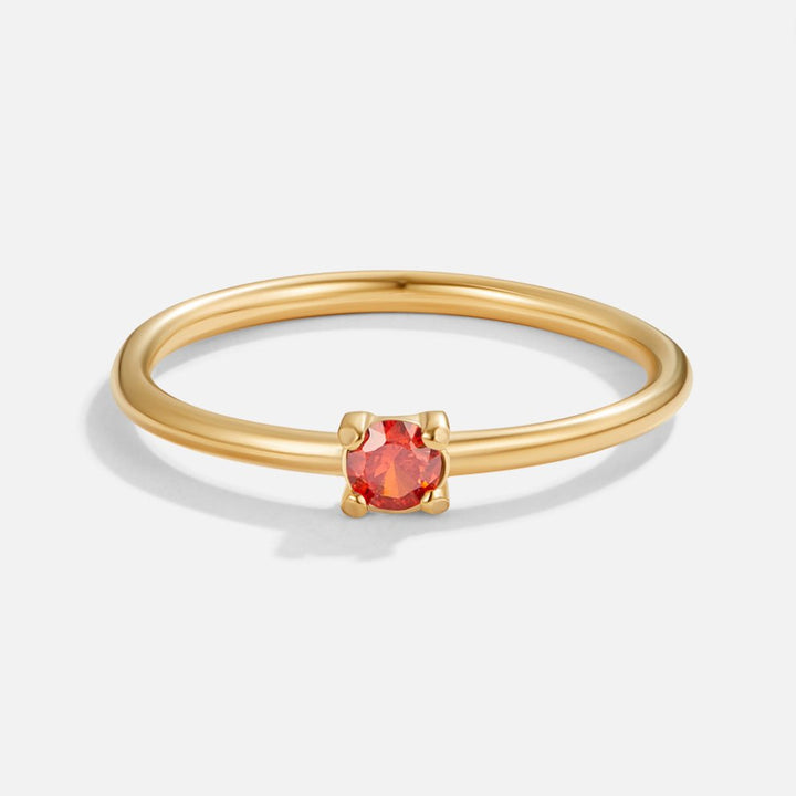 Personalized Gold Ring with Birthstone