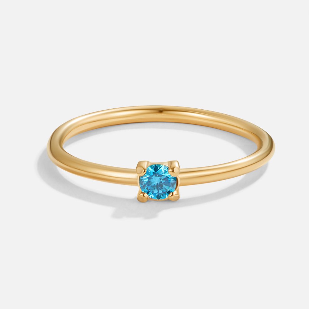 Personalized Gold Ring with Birthstone