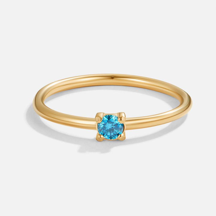 Personalized Gold Ring with Birthstone