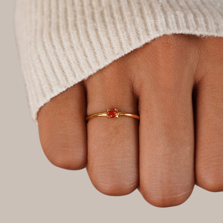 Personalized Gold Ring with Birthstone