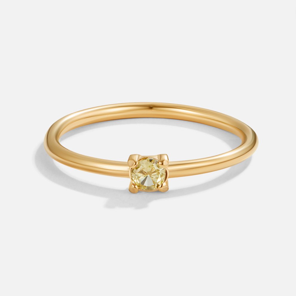 Personalized Gold Ring with Birthstone