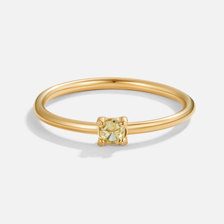 Personalized Gold Ring with Birthstone