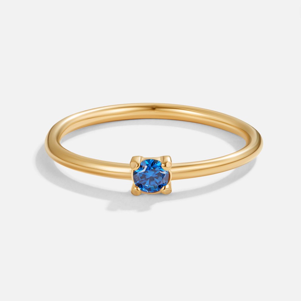 Personalized Gold Ring with Birthstone