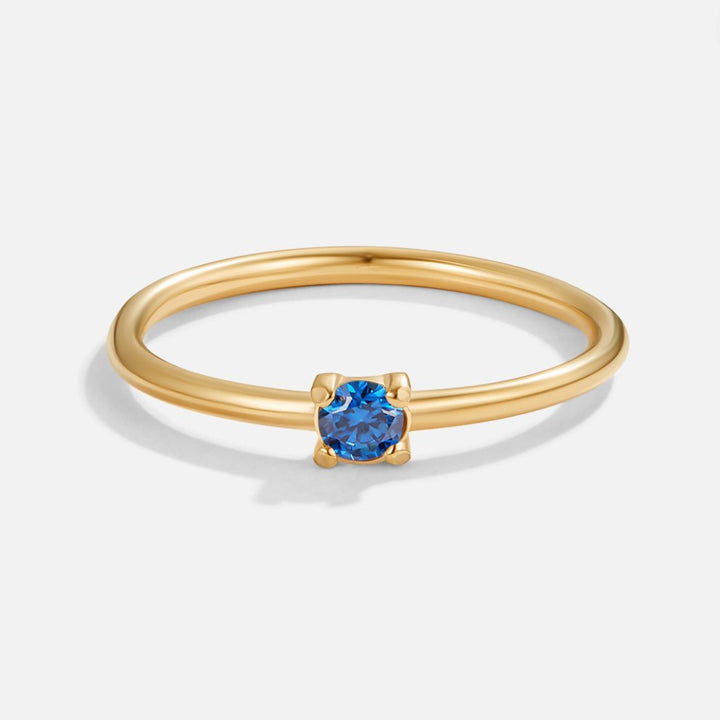 Personalized Gold Ring with Birthstone