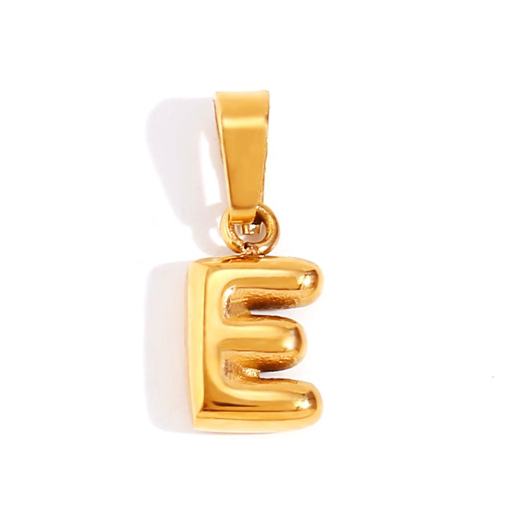 Personalized Bubble Letter Gold Necklace