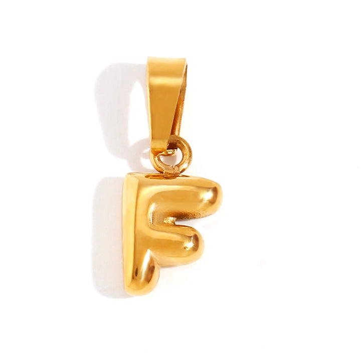 Personalized Bubble Letter Gold Necklace