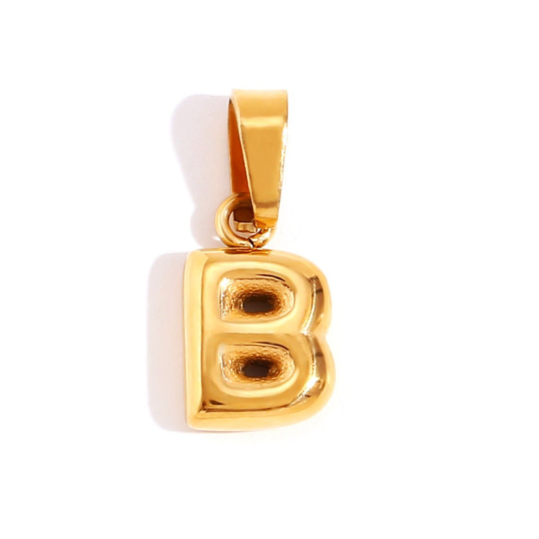 Personalized Bubble Letter Gold Necklace