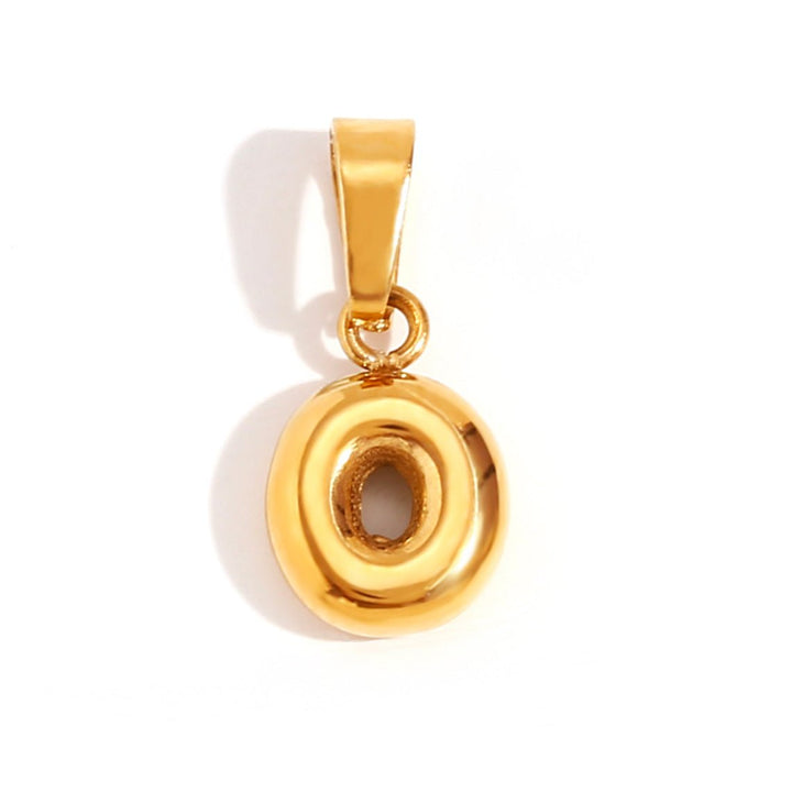 Personalized Bubble Letter Gold Necklace