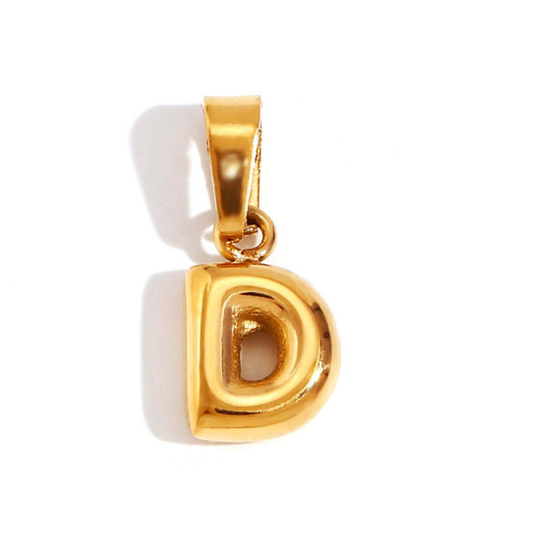 Personalized Bubble Letter Gold Necklace