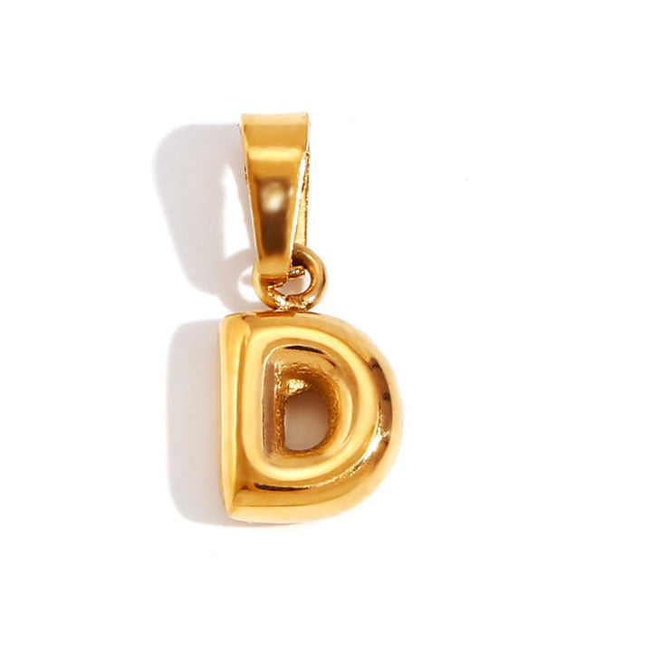 Personalized Bubble Letter Gold Necklace