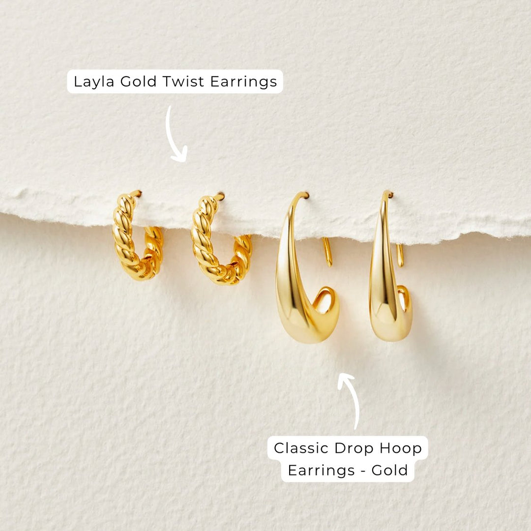 Cina Gold Drop Earrings