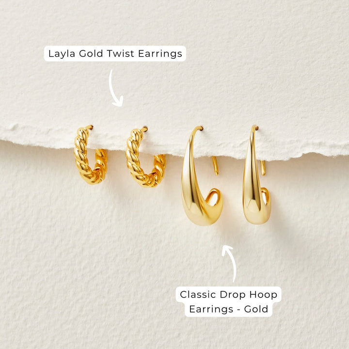 Cina Gold Drop Earrings