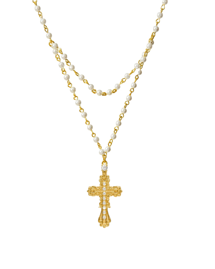 Everette Cross Necklace in Gold