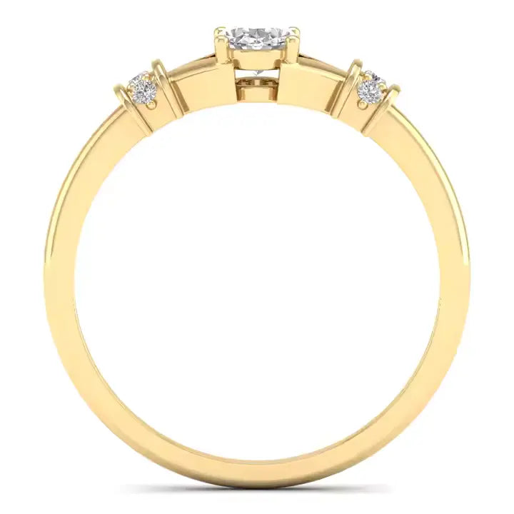 Oval Yellow Gold Ring 18K