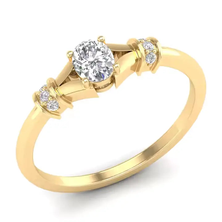 Oval Yellow Gold Ring 18K
