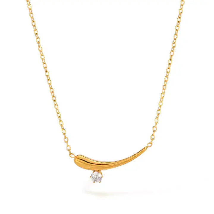 Gold Zirconia Necklace 18K