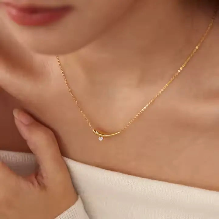 Gold Zirconia Necklace 18K