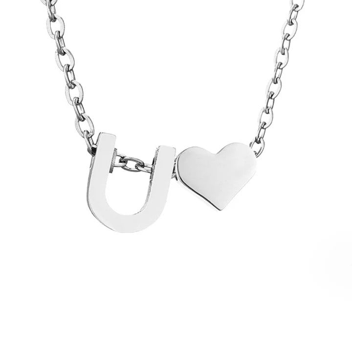Personalized Eternal Love Initial Silver Necklace