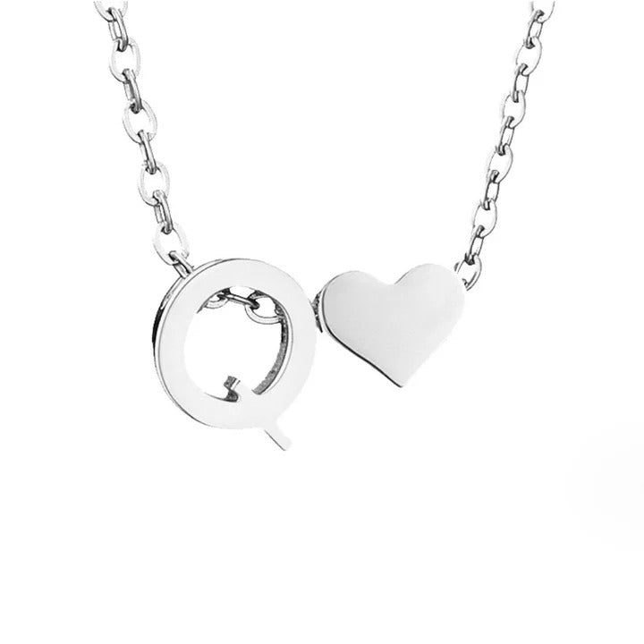 Personalized Eternal Love Initial Silver Necklace