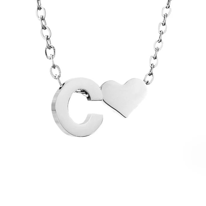 Personalized Eternal Love Initial Silver Necklace