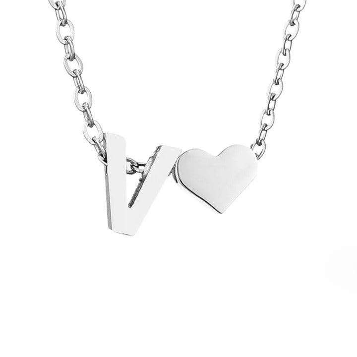 Personalized Eternal Love Initial Silver Necklace