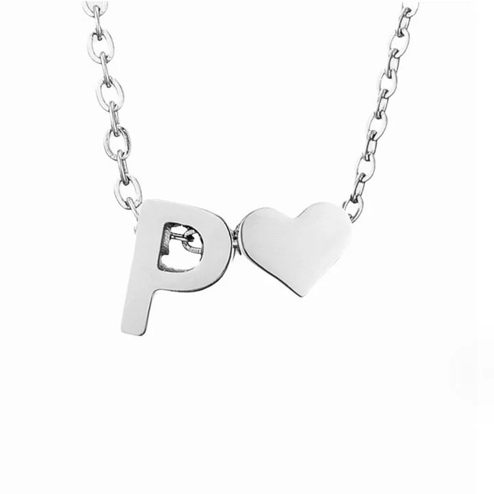 Personalized Eternal Love Initial Silver Necklace