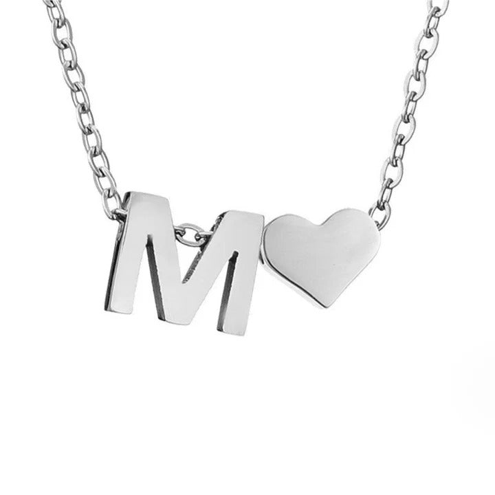 Personalized Eternal Love Initial Silver Necklace