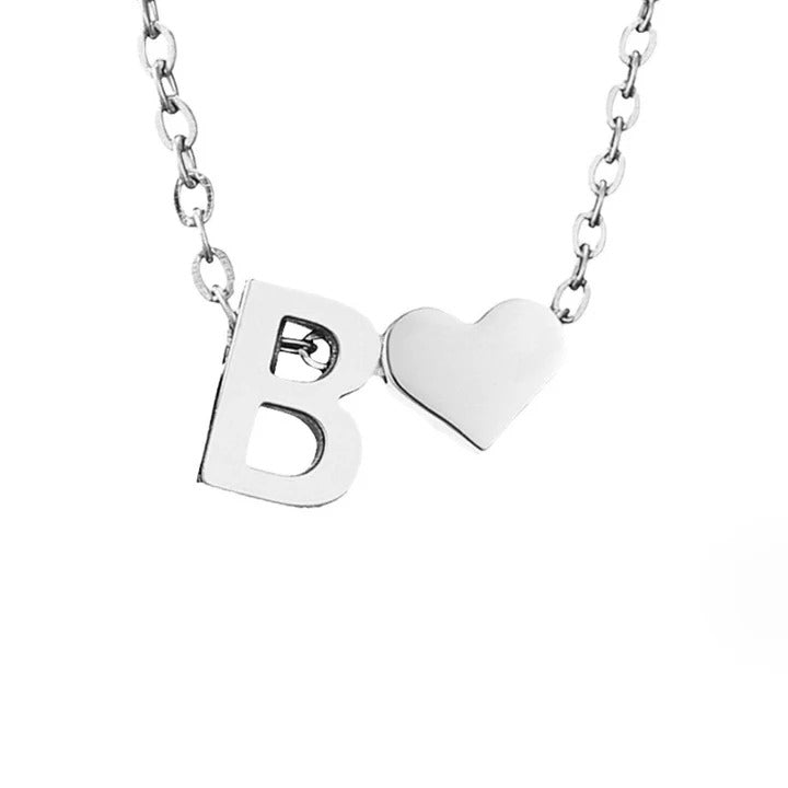 Personalized Eternal Love Initial Silver Necklace