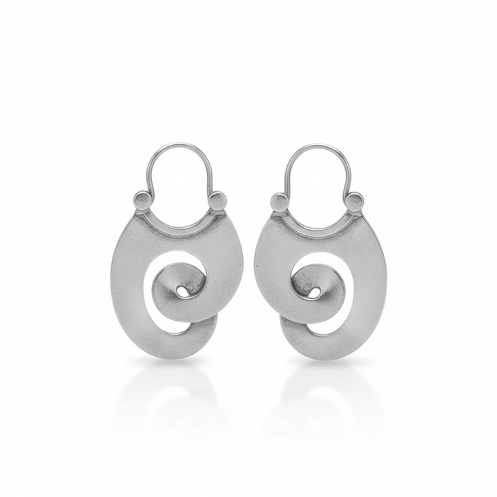 Vintage Irregular Design Silver Earrings