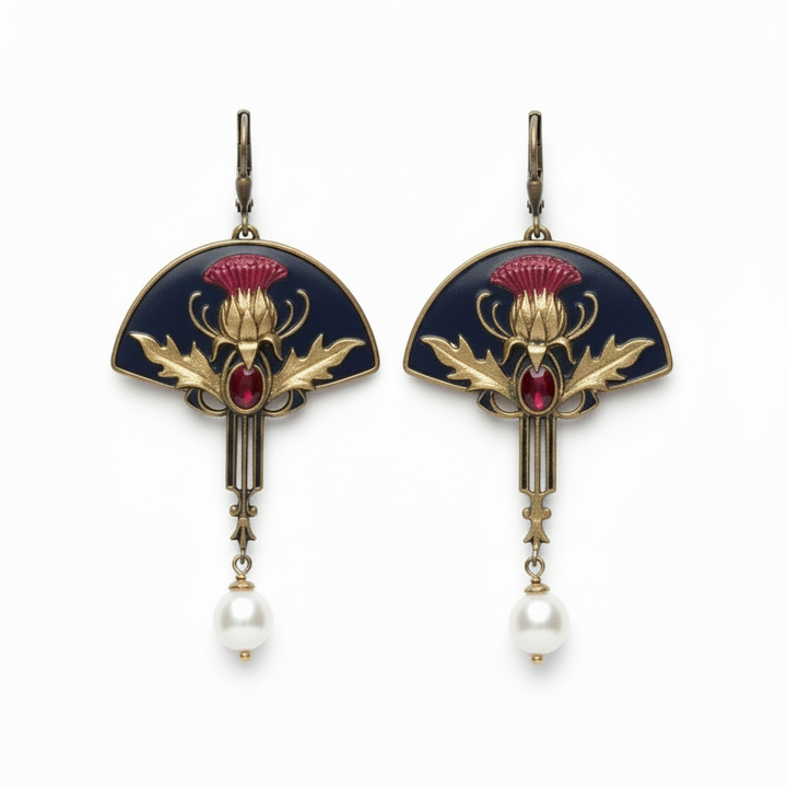 Vintage Red Pearl Earrings