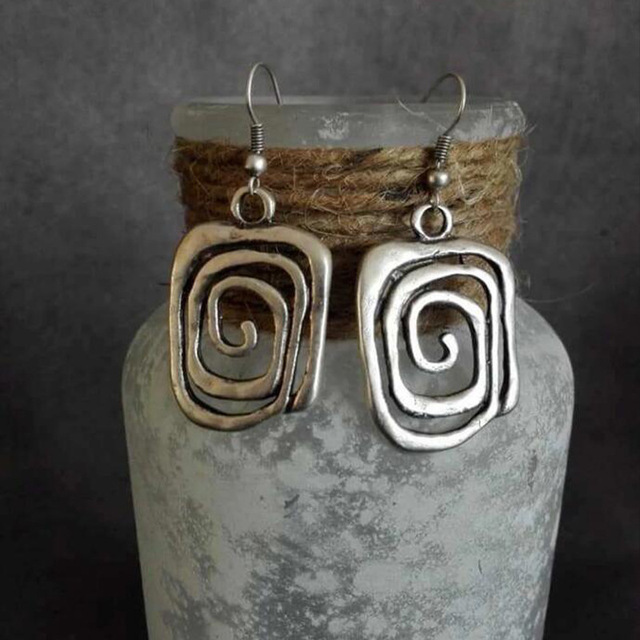 Vintage Silver Spiral Design Earrings