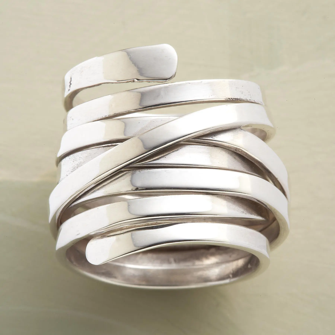 Layered Bliss Vintage Silver Ring