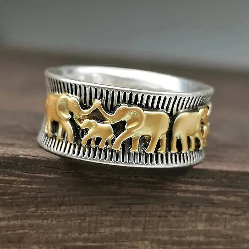 Vintage Gold Elephant Design Ring