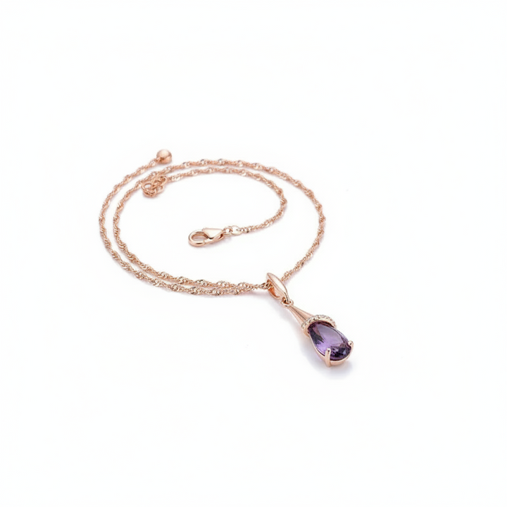 Sophisticated Mauve Crystal Necklace