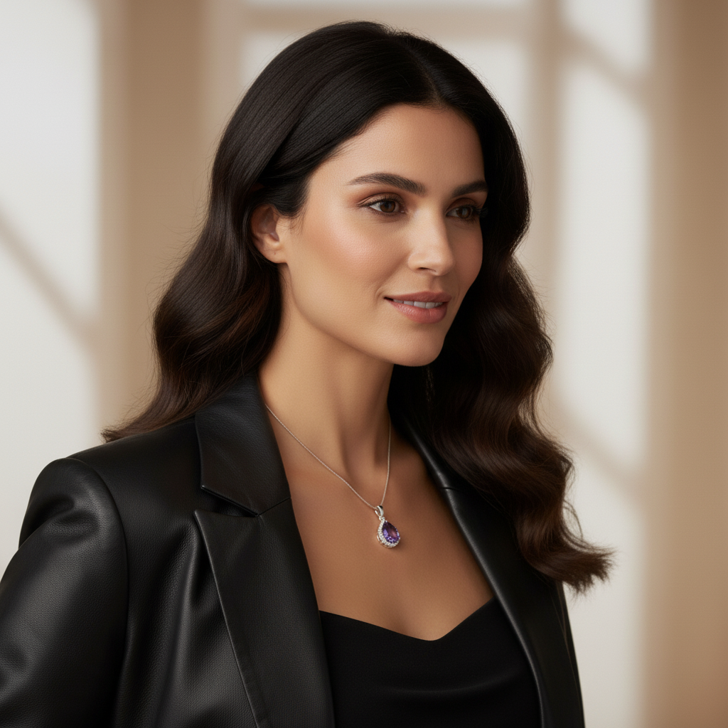 Sophisticated Purple Crystal Necklace