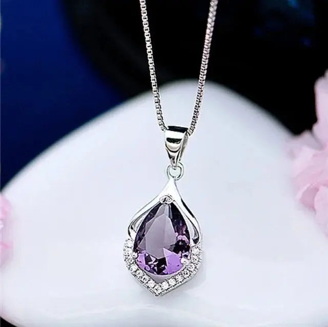 Sophisticated Purple Crystal Necklace