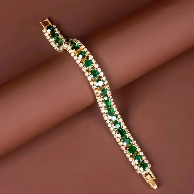 Green Bracelet with Gold Accents