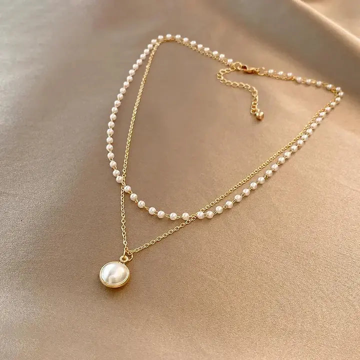 Gold Pearl Detail Necklace