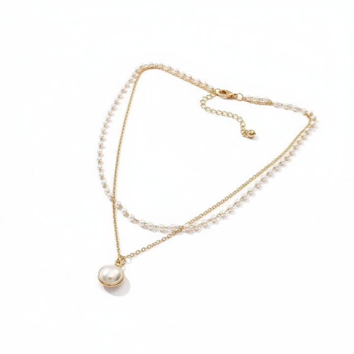 Gold Pearl Detail Necklace
