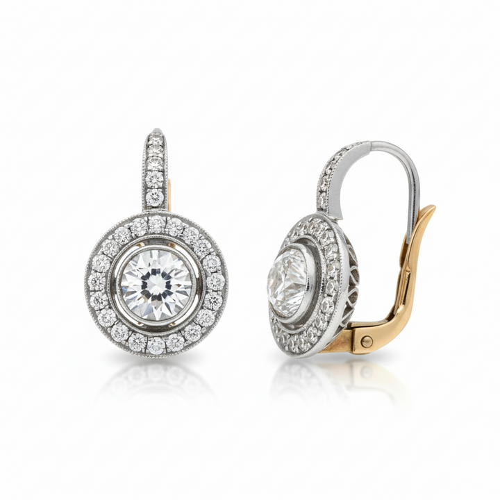 Vintage Crystal Earrings in Gold & Silver