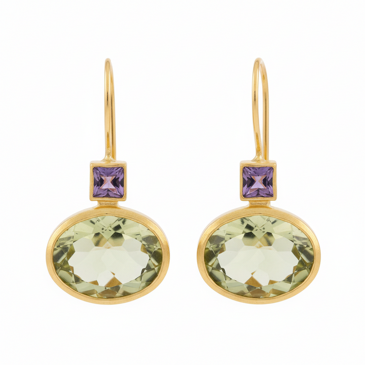 Vintage Green and Gold Earrings