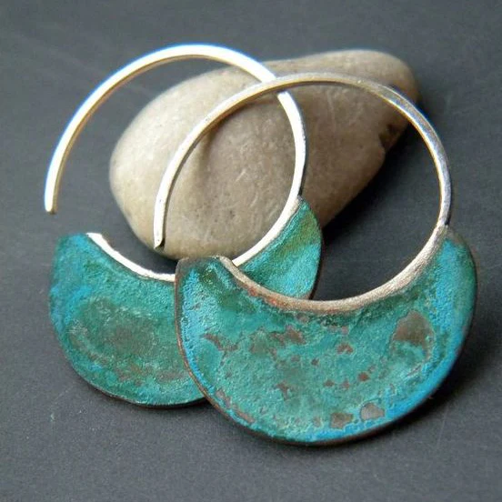 Vintage Turquoise Earrings with Distressed Finish