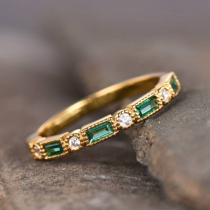 Alex Gold Ring with Green Zirconia